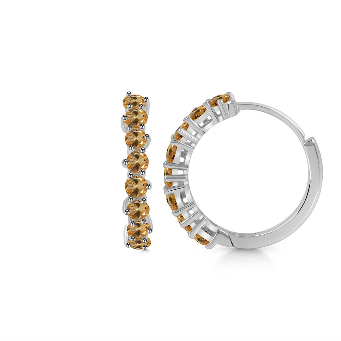 Citrine Hoop Earring-(CIT-SE-1276.)